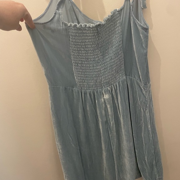 Reformation Minna Blue Velvet Mini Dress Size 12, only worn once! - Picture 9 of 10